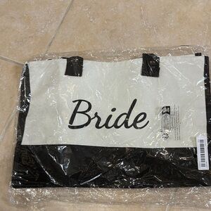 Elegant Black and White Bride Tote Bag